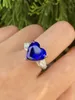 Klusterringar hjy2023 tanzanite ring ren 18k guld naturliga ädelstenar 8.28ct diamanter kvinnlig årsdag gåva fin