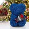 Decorative Flowers Bear Rose Everlasting Flower Cub In Clear Box 9.45in Handmade Romantic Valentines Day Gift For Her Home