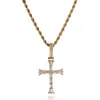 Hip Hop Topling t Zircon Cross Pendant Collier Femmes Men Gift Religion Jewelry