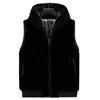 Men's Vests Outdoor Work Vest Winter With Faux Fur Hood Zipper Closure Plush Sleeveless Coat Pockets Plus Size Warm For Cold