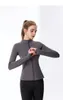 Ll New Women's Yoga Long Manches Veste couleur Couleur solide Sports Nu Fabrication Terre Fitness Terness Loose Jogging Sportswear