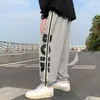 Automne Hip Hop jambes larges pantalons de survêtement pour hommes mode coréenne côté rayé Y2k décontracté Baggy pantalon Joggers mâle pantalons de survêtement 231222