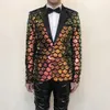 JACKETS Men's Bar Singer Star Concert Sequins Suite Jacket Formal Glitter Blazers Party Party Host Tuxedo Slim Coat Dance Costume