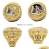 Three Stone Rings 2022 Curry Basketball Warriors Team Championship Ring With Wooden Display Box Souvenir Men Fan Gift Jewelry Drop De Dhtq3