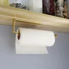 Golden Banheiro Towel Rack Barra de cozinha Rolo de papel Hand Hanger Self adesivo Prateleira de armazenamento Organizador sem broca 231222