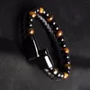 Strand Men's Double Layer Vulkanic Stone Armband Spiritual Healing Ta med Luck Beaded Män och kvinnor smycken