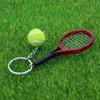 Keychains 2pcs Tennis Racket Keychain Key Ring Backpack Charms Sports for School Carnival Recompensa Favorias Presentes