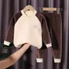 Baby warme Unterwäsche Set Kinderkleidung Sets Kleinkind Outfits Boy Tracksuit süße Winterhodni und Hosen 2pcs Sportanzug Mode Girls Kleidung x5md#