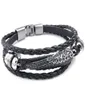 Charme pulseiras retro metal fivela pulseira jóias asa anjo trança manguito liga de couro fantasia para homem e mulher mão cadeia cor b2852689