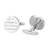 Boutons de manchette personnalisés pour hommes, chemise pour père, cadeau de mariage, boutons de manchette personnalisés, bijoux masculins, costume en argent, 231225