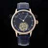 Top élégant mécanique remontage manuel montre hommes or argent cadran verre saphir 40mm classique étoile conception véritable Tourbillon montre-bracelet décontracté bracelet en cuir horloge PP64