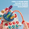 Peuterspeelgoed Leeractiviteit Siliconen speelgoed - Push-Pull speelgoed Babyspeelgoed STEM Montessori Tandjes Zintuiglijk speelgoed voor baby's 18M 231225