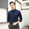 Baumwolle Business Langarm Gestreift Jugend Casual Weißes Hemd Herren Frühling und Herbst Slim Fit