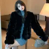 FURS FURSA 2023 Ejuicios de invierno para mujeres Faux Faux Coats Cardigan Cardigan Cardigan Corto Outeroat Lady Fiesta Elegante