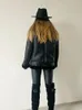 Suninheart quente mulheres jaqueta de pele do falso com cinto streetwear feminino moto biker solto engrossar casaco moda outono inverno outwear 231225