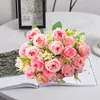 Dekorative Blumen gefälschter Blumendekor koreanische Stil Exquisite künstliche Rosenstrauß für Home Wedding 10 Forks Simulation Bündel