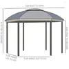 Garden Buildings Gazebo rotondo per esterni da 144x144 pollici, tettoia a cupola per patio, con doppia rete laterale e tende