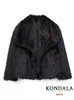 Kondala Vintage Faux Fur Surdimension Coat Fashion 2024 AUTUMNE Vestes chaudes épaisses d'hiver