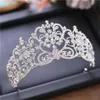 Silver strass bröllop kronor prinsessan drottning bröllop tiaras kungliga brud kronor bröllop pekband brud hårtillbehör rose g260a