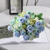 Dekorativa blommor Fake Flower Decor Korean Style Exquisite Artificial Rose Bouquet For Home Wedding 10 Forks Simulation Bunch