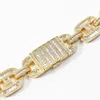 Miami 16mm Big Box Clasp Cuban Link Chain 2 Colors Iced Out Baguette Zircon Halsband Mens Hip Hop Jewelry H JllyBV207V