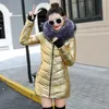 Jackor Woman Jacket Parkas Coat Down Women's Winter Coat varma handskar med löstagbar päls krage och hatt smal lång bomullspaddlad kappa