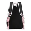 Duże torby szkolne dla nastoletnich dziewcząt USB Port Port Canvas School Student Book Bag Fashion Black Pink Teen School Plecak 231225