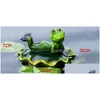 Ensembles de jardin Résine Flottant Grenouilles Statue Créative Grenouille Scpture Étang Extérieur Décoratif Maison Fish Tank Décor Bureau Ornement Drop Delive Dhelz