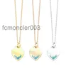 Fashion inossidabile acciaio T lettera Peach Heart Green Green Gold Collana d'argento Trade straniero Ladies Love Ciondolo per donna 3Zlg