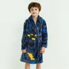 Crianças flanela pijamas robe outono e inverno crianças sleepwear crianças camisola pijamas macios para menina meninos roupão 4-16 anos 231225