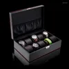 Bekijk dozen 10 slots Organizer Fashion Black Storage Box Case met slot Women Sieradenleer Gift