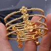 4pcs Lot Bracelet Wave Gold Color Bangle Dubai Bangles For Women Africa sieraden Ethiopian Wedding Bride Gift286W