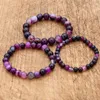 Strand Fashion Purple Onyx Bracelets For Women Buddha Beads Bangle Ethnic Accessories Men Bracelet Valentine's Day Gift