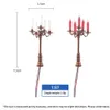 5st 1 87 Skala miniatyrljusstake Dollhouse Miniature Electric Light Lamp Candelabra Doll House Decoration Accessories 231225