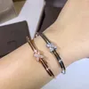 Bangle 925 Sterling Silver Cross Connection Zircon Bracelet For Women Fashion Jewelry LB092