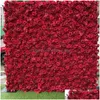 Dekorativa blommor kransar 3D -paneler och roil konstgjord vägg bröllop dekoration falska röda ros pion orks bakgrund löpare släpp de dhbge