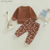 Kledingsets Babykleding Pasgeboren Jongen Herfst 2-delige set Katoen Rugby Print Sweatshirt Top Broek herfstoutfits Kleding Babykleding Pak