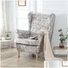 Chair Covers Wingback Ers Wing Slipers Printed Washable Slip Er For Living Room And Bedroom With Nordic Style Drop Delivery Homefavor Dh3Bd