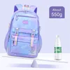 Fengdong elementary school bags for girls korean style cute book bag children waterproof school backpack purple bag for kids 231222