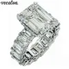 Vecalon 2019 Vintage Princess Cut Ring 925 Стерлинговое серебро 6ct Алмазные обручальные обручальные кольца для женских украшений пальцев 239L