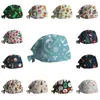 Berets Christmas Printed Scrub Cap Cotton Nursing Hat Laboratory Pet Clinic Dentist Lab School Spa Clinical Scrubs