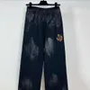 Designer Balanciaga Pant B Family High Version 23SS Paris Cola BB New Flame Embroidered Printed Guards Pants for Men and Women's Casual Pants Family of Legends