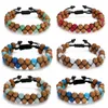 Strand Brown Texture Natural Stone Bead Armband Men's Casual Fashion Retro Justerbar yoga