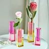Floriddle moderne arc-en-ciel pilier bourgeon vase de table vases en verre de luxe décoratif acrylique cristal nordique chambre décoration maison 231225