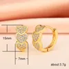 Boucles d'oreilles cerceaux Gold Couleur coeur complet éblouissant cz daity exquise pour l'oreille de mariage mariage mariage