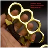 Mässing Knuckles Mticolor Thicked Metal Knuckle Duster Four Finger Tiger Outdoor Cam Safety Defense EDC Tool Drop Delivery Spor DHWPF