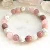 MG0881 NIEUW ONTWERP Dames Strawberry Crystal Bracelet Moonstone Howlite Rose Quzrz Mixed Stone Bracelet2795