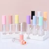 Garrafas de armazenamento 10pcs Tubo de brilho labial transparente com tampa branca preta Esmulgos vazios 8ml color big wand pincel