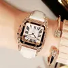 Vintage Female Watch Rhinestone Fashion Student Quartz assiste o cinto de couro de couro real diamante inserido