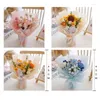 Decorative Flowers Knitted Flower Artificial Ornaments Handicraft Crochet Wedding Party Decoration For Valentines Day Gift Wholesale